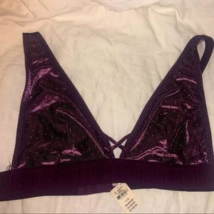 Purple velvet PINK bralette